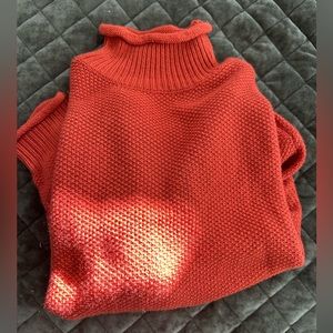 Women's orange turtle neck